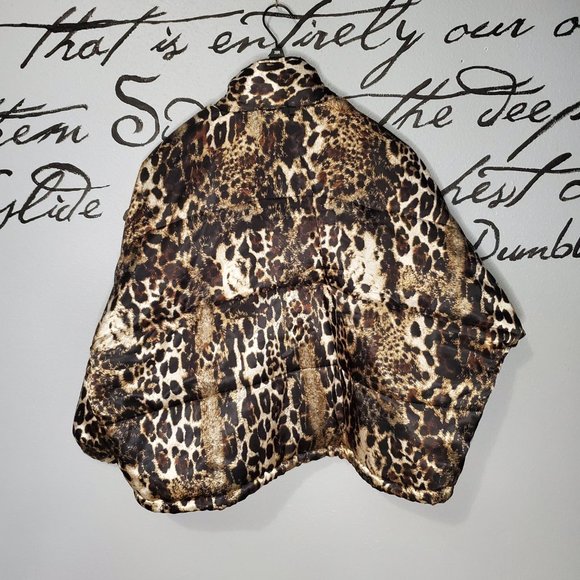 Cousin Earl 'Cooper' Leopard Puffer Satin Jacket, L - Picture 7 of 11